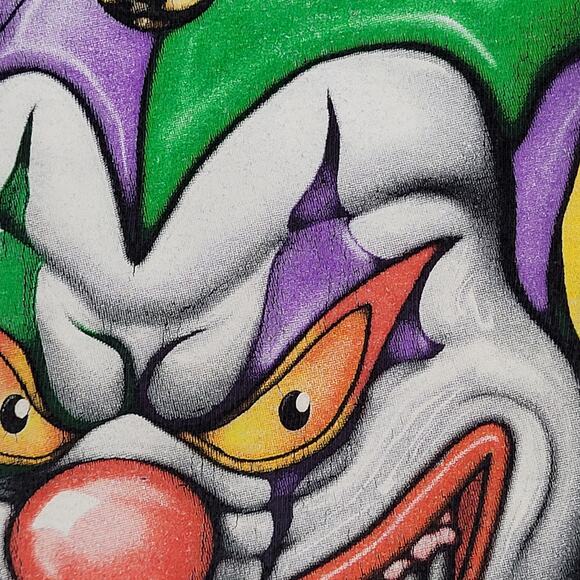 Scary Clown Shirt XL 23x27 Faded Black Hellanbach - Picture 11 of 16